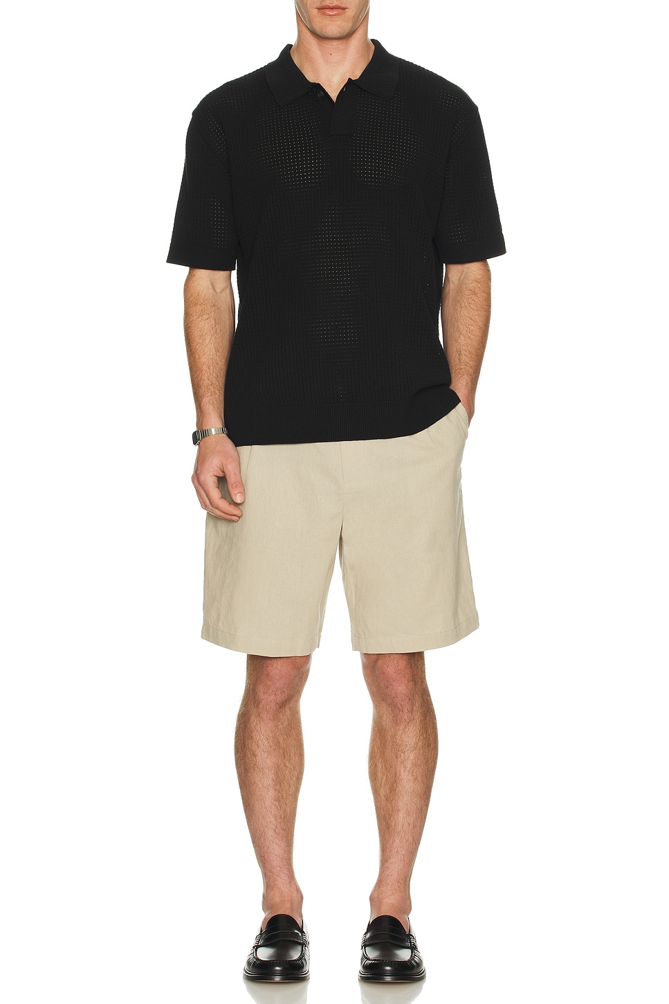 Relaxed Open Knit Polo