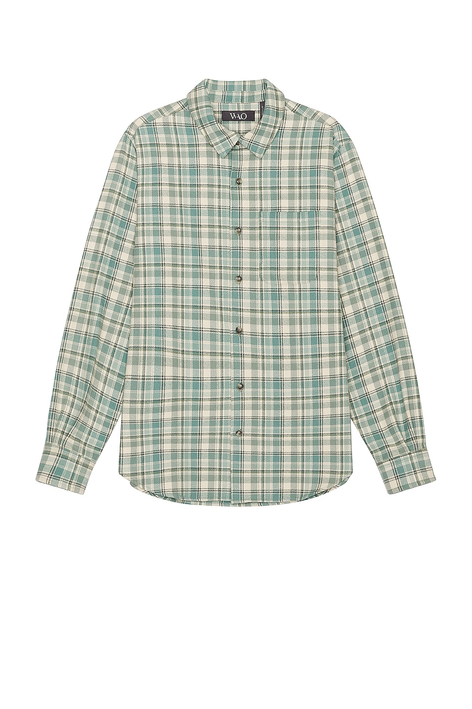 Image 1 of WAO The Flannel Shirt in blue & cream