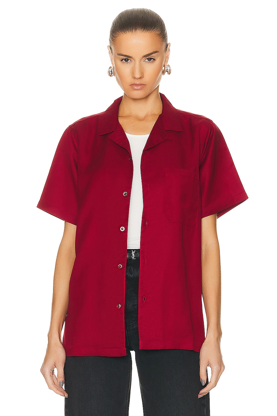 Image 1 of WAO The Camp Shirt in burgundy