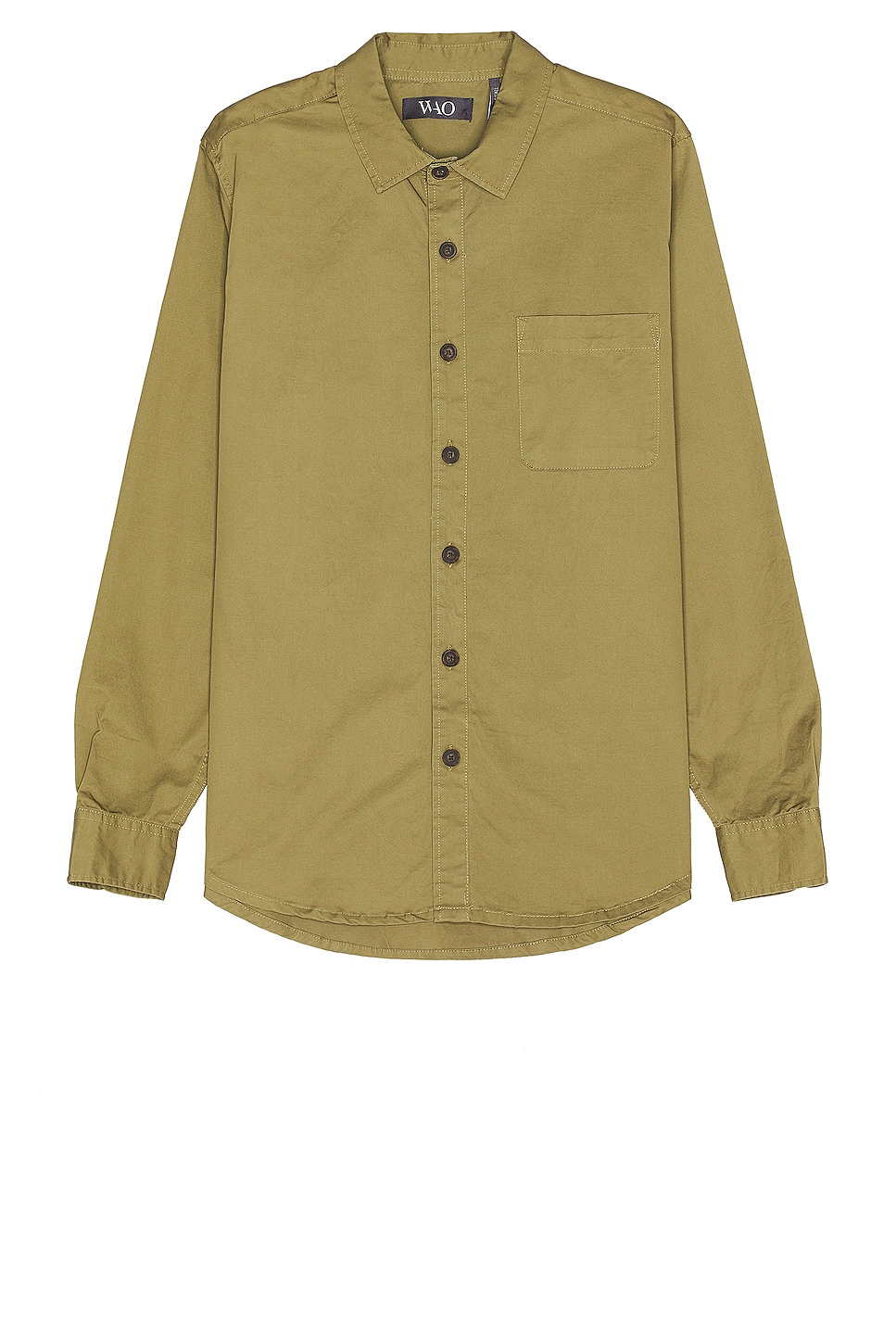 Image 1 of WAO Long Sleeve Twill Shirt in olive