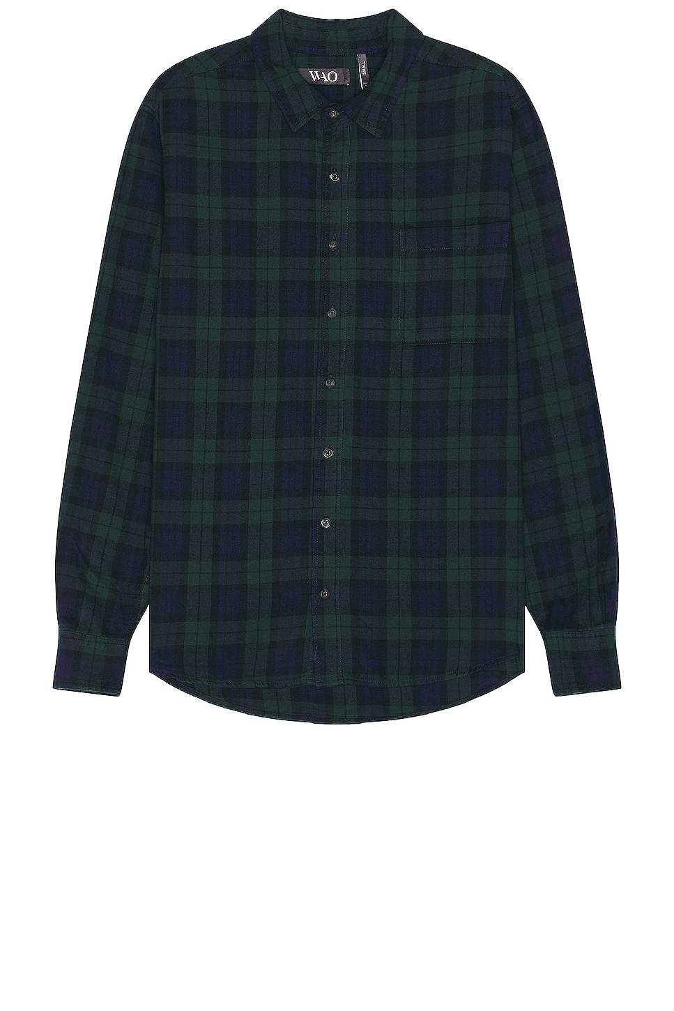 Image 1 of WAO The Flannel Shirt in navy & green