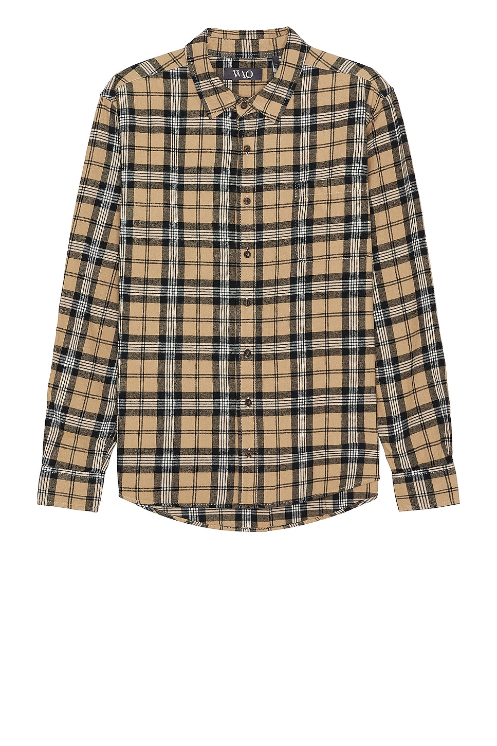 Image 1 of WAO The Flannel Shirt in beige & black