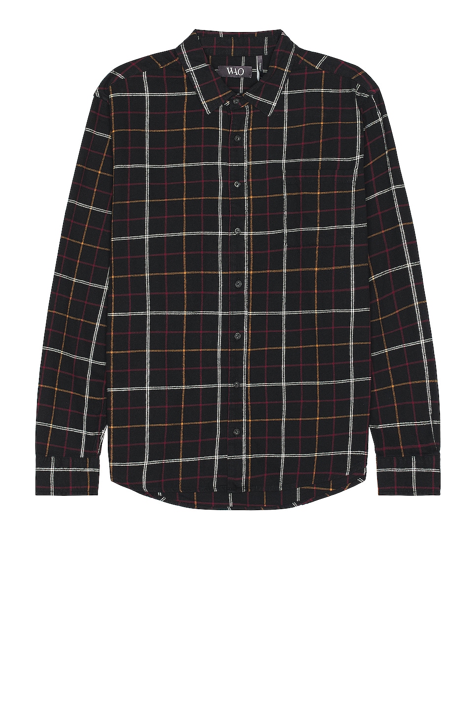 Image 1 of WAO The Flannel Shirt in black & burgundy