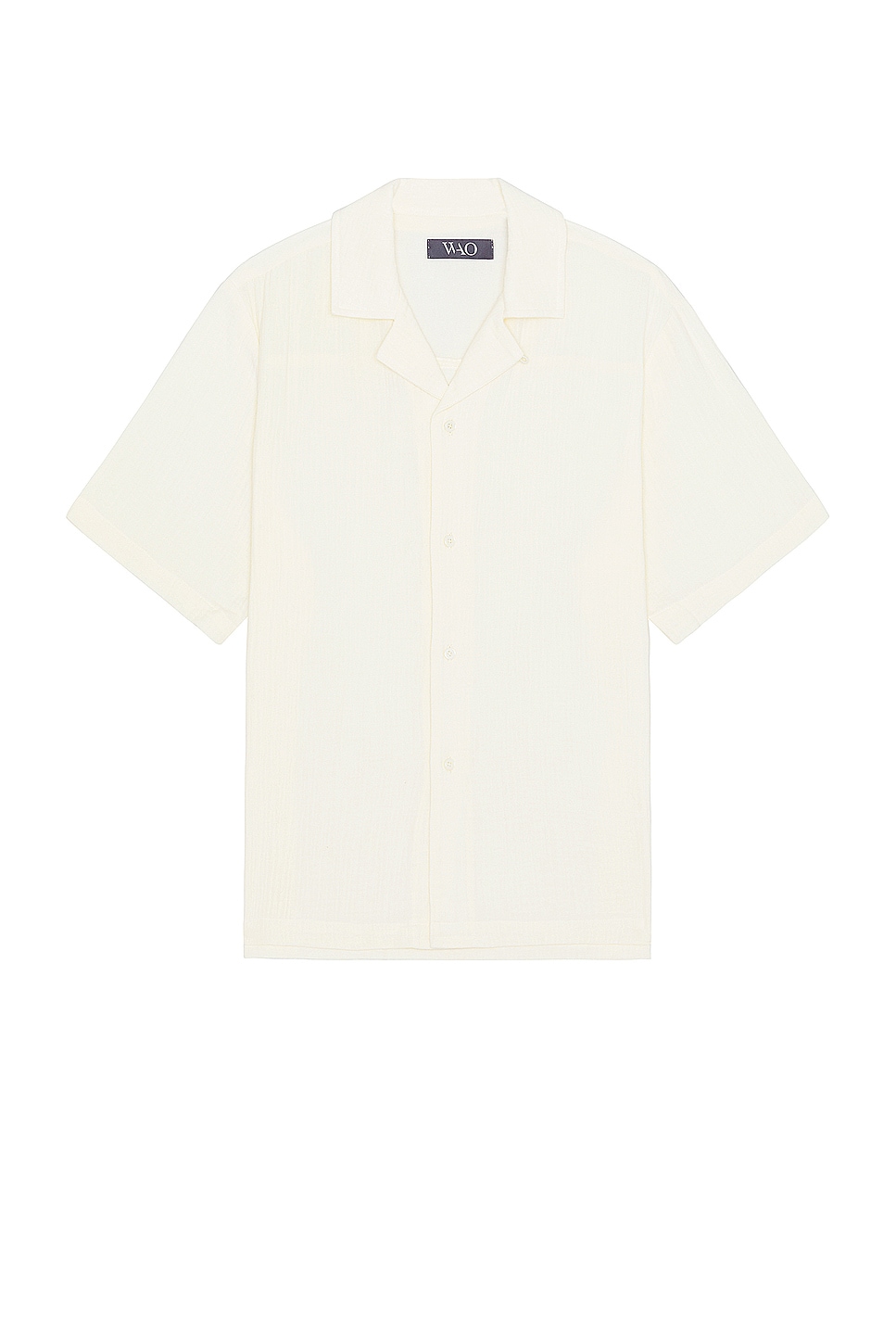 Image 1 of WAO Crinkle Camp Shirt in Cream