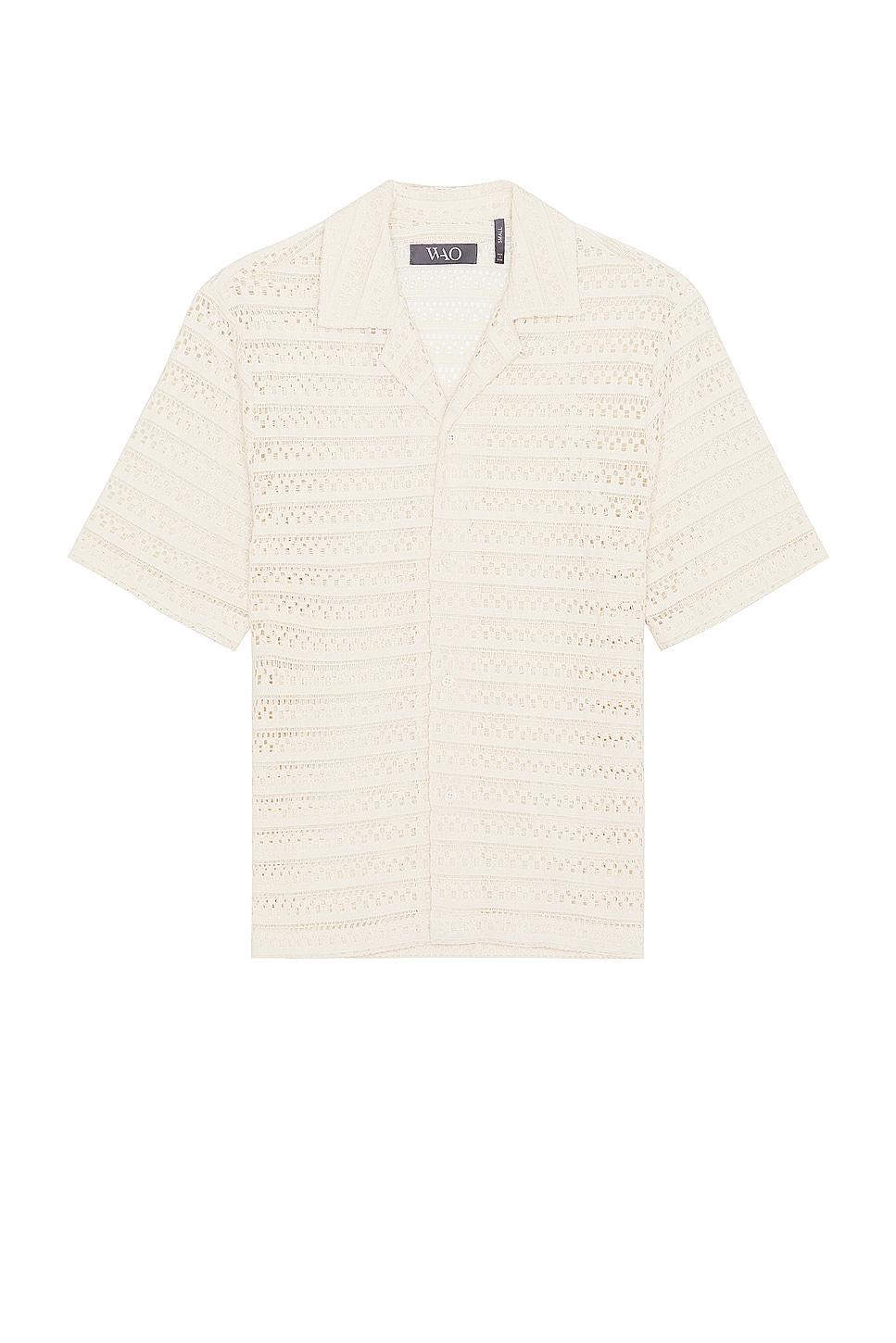 Image 1 of WAO Crochet Camp Shirt in Natural