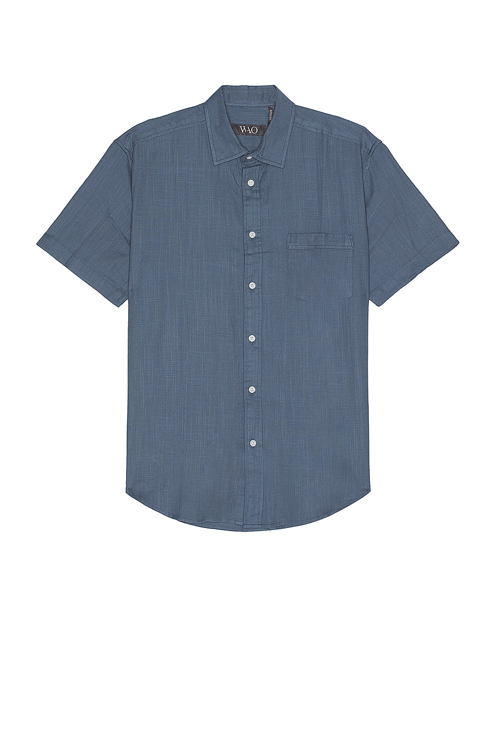 Image 1 of WAO Short Sleeve Slub Shirt in Indigo