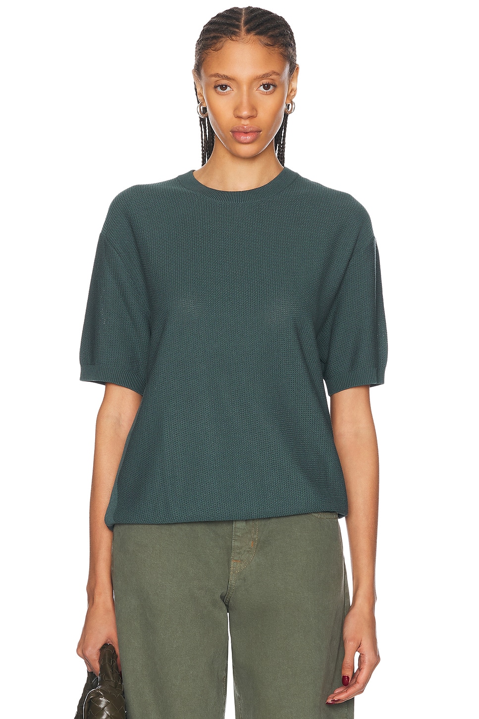 Textured Knit Tee in Green