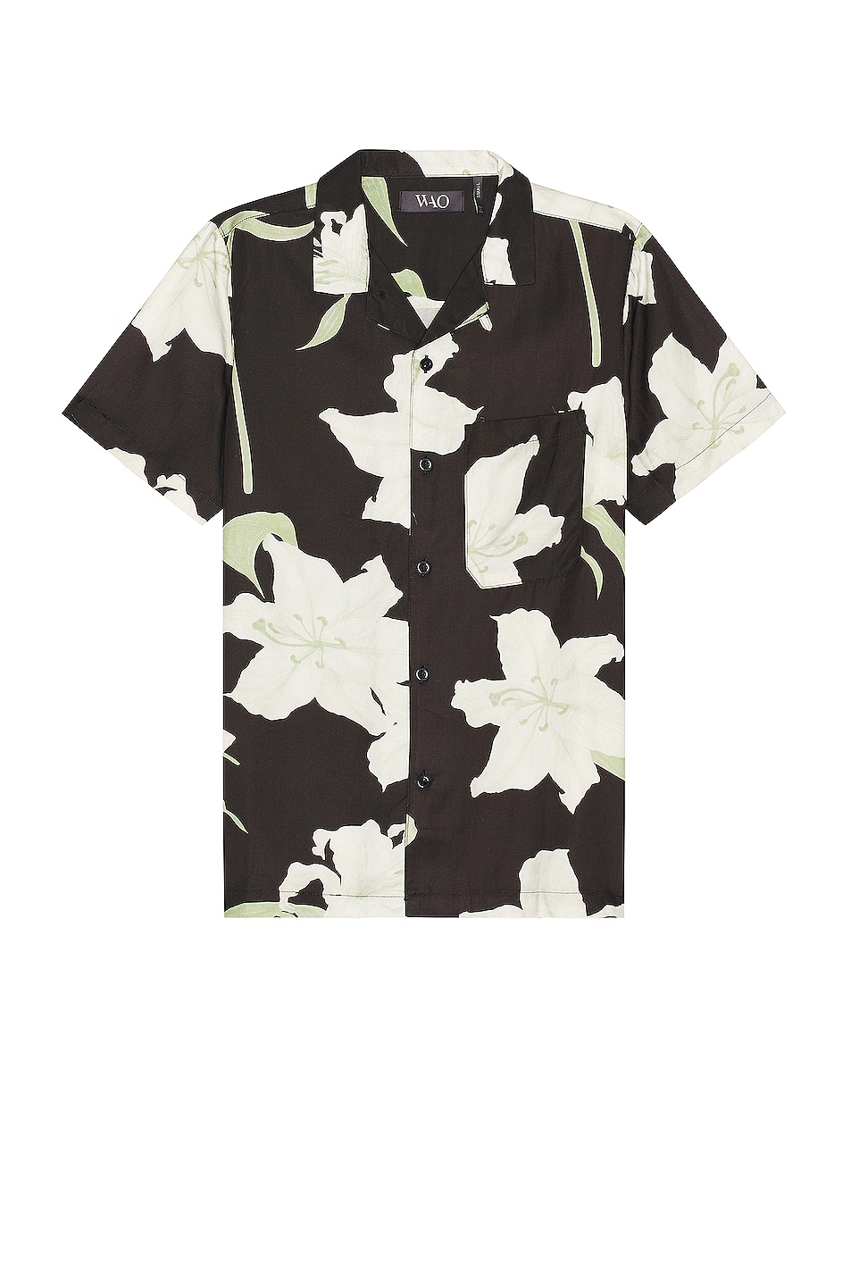 Image 1 of WAO The Camp Shirt in Black White Floral