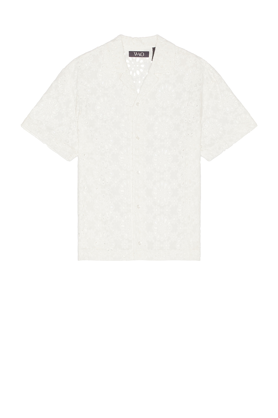 Image 1 of WAO Embroidered Floral Shirt in White