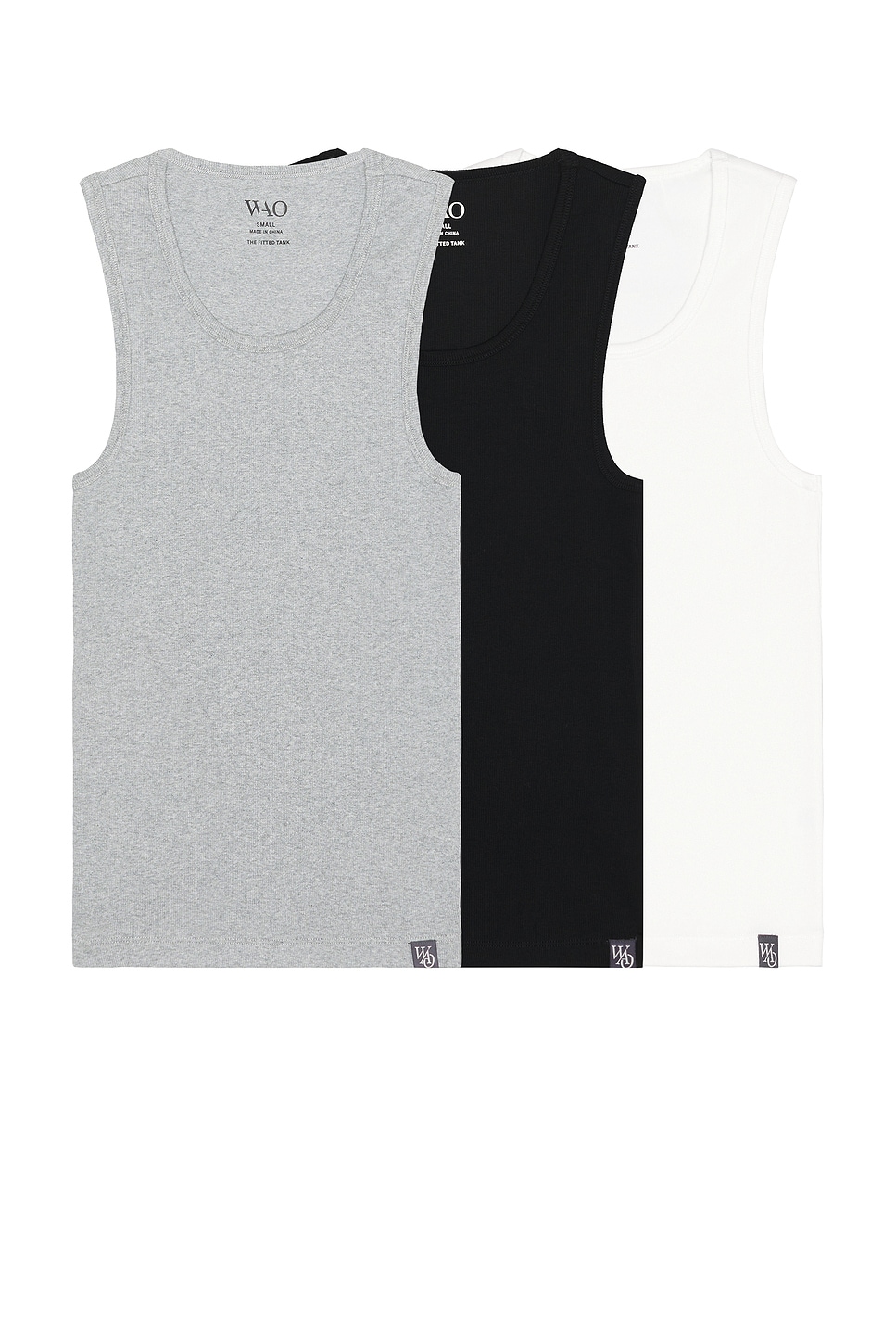 Image 1 of WAO The Fitted Tank 3 Pack in bwg multi pack