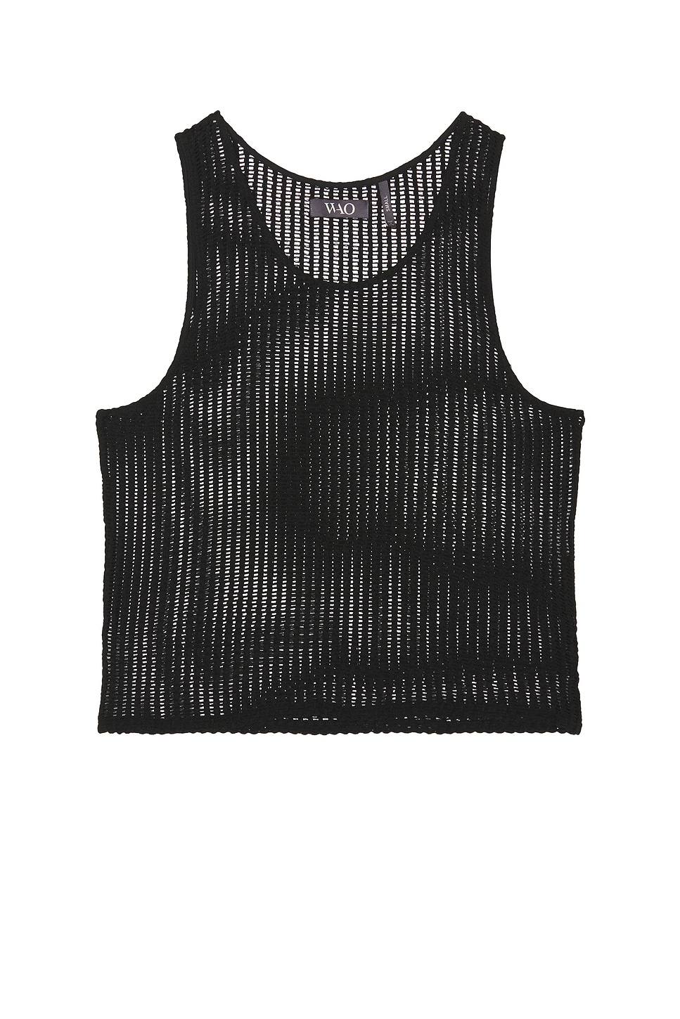 Image 1 of WAO Crochet Tank Top in Black