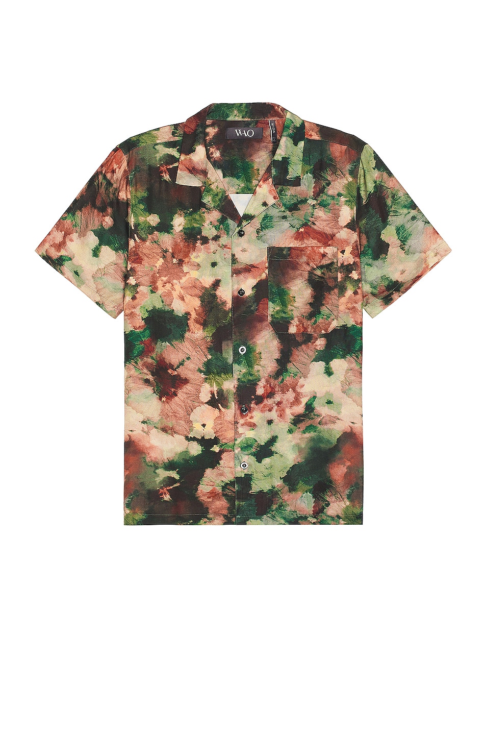 Image 1 of WAO The Camp Shirt in Olive Brown Abstract