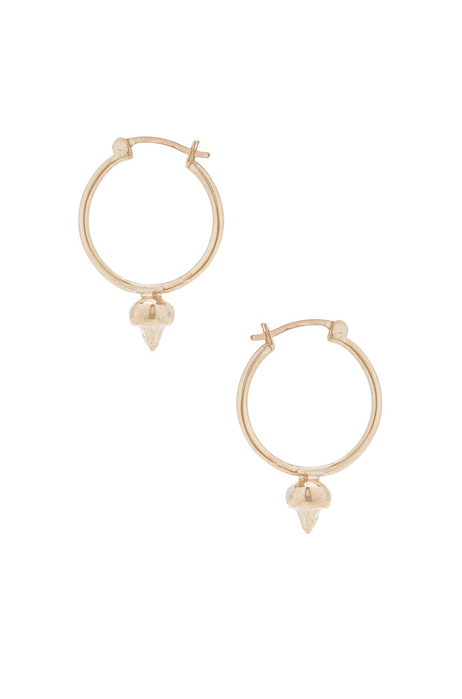 Image 1 of Wassonfine Thorn Hoop Earrings in 14 KT Gold