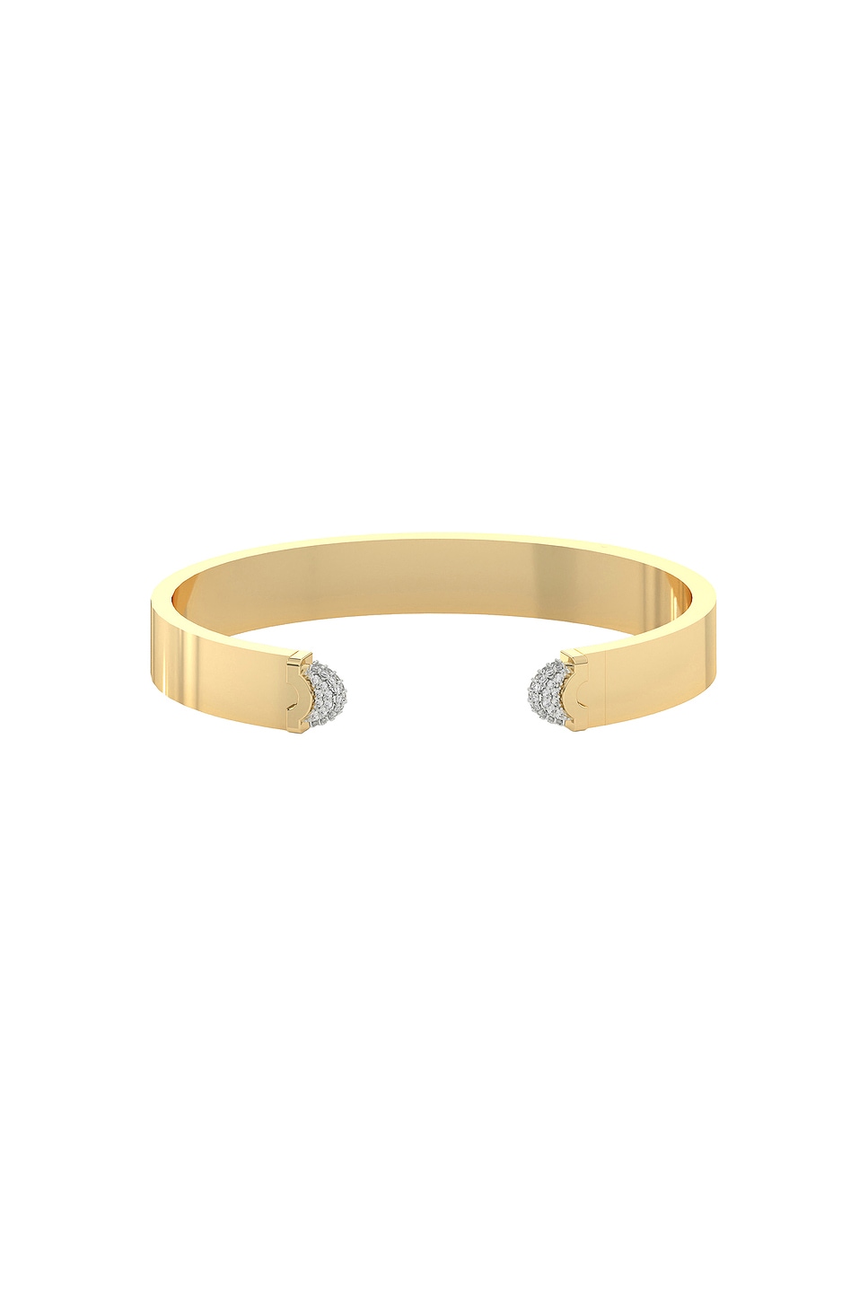 Image 1 of Wyld Box Doppia Luna Slim Cuff in 18k Yellow Gold & Pave Diamonds