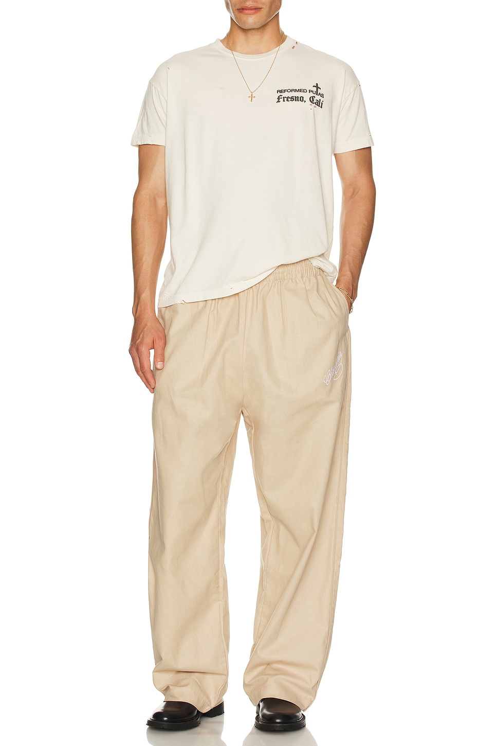 Image 1 of Willy Chavarria Ruff Rider Track Pants in Khaki