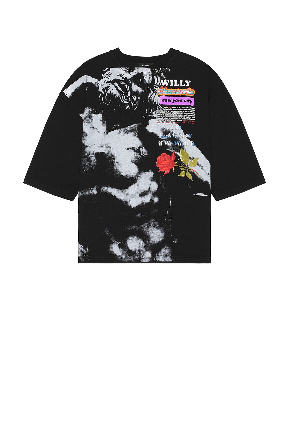 Shop Willy Chavarria Buffalo Tee End Is Near In Black