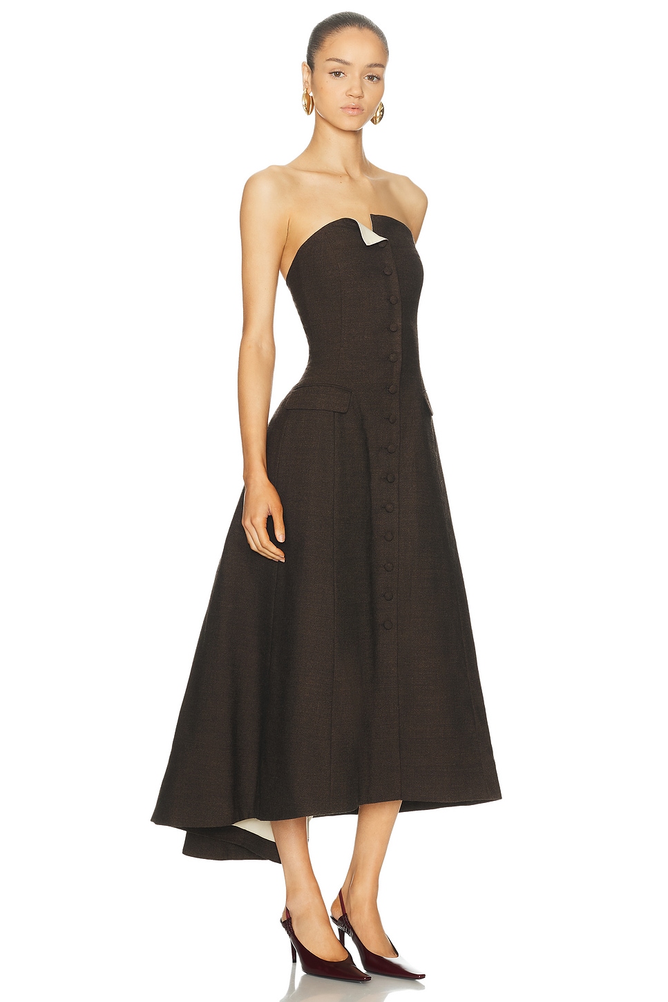 Willy Chavarria Bustier Dress In Brown