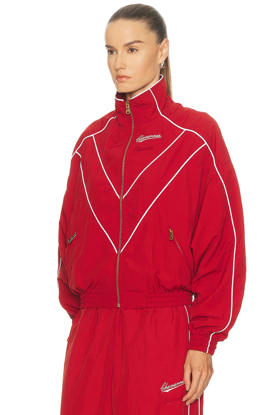 Willy Chavarria Cropped Bad Boy Jacket In Red
