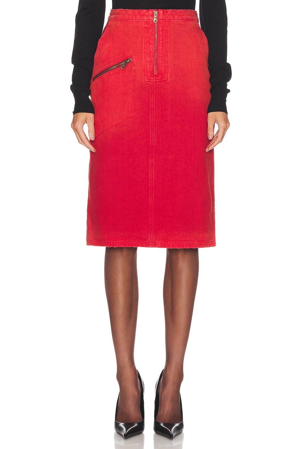 Willy Chavarria Workwear Zipped Skirt In Red