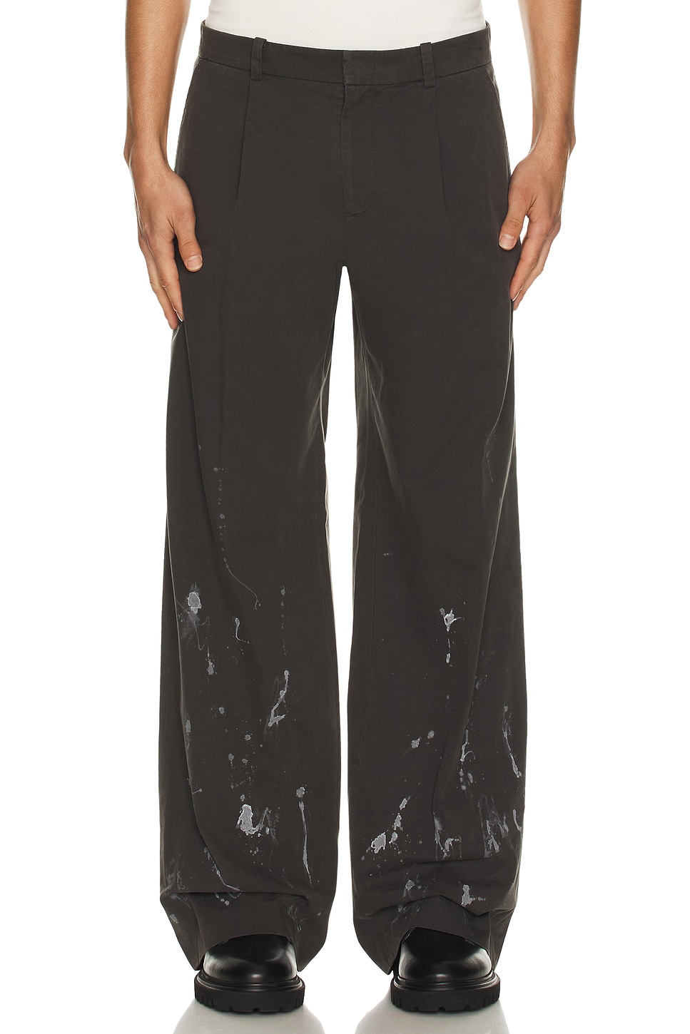 Image 1 of WE11DONE Painted Trousers in Grey