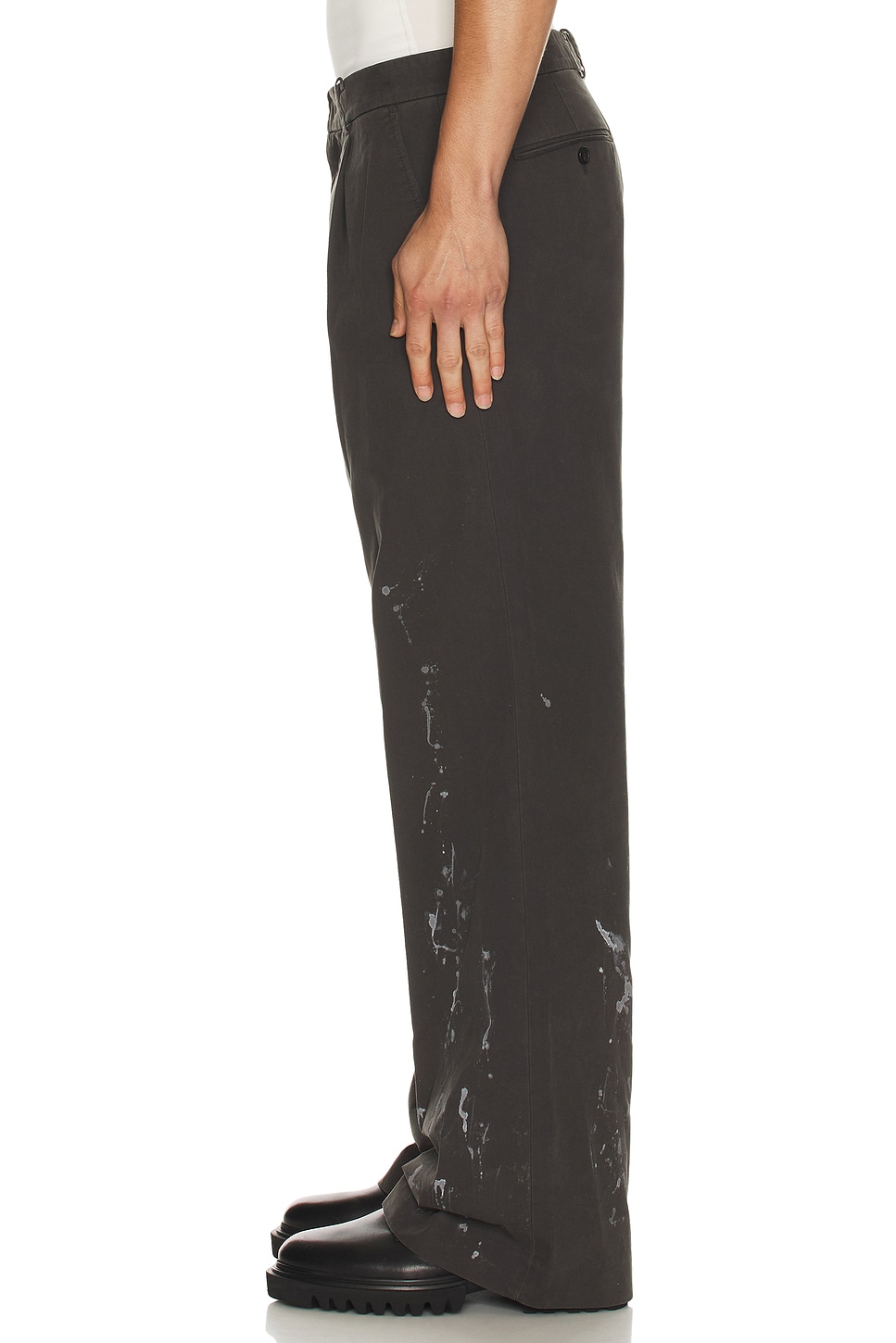 We11 Done Painted Trousers In Gray