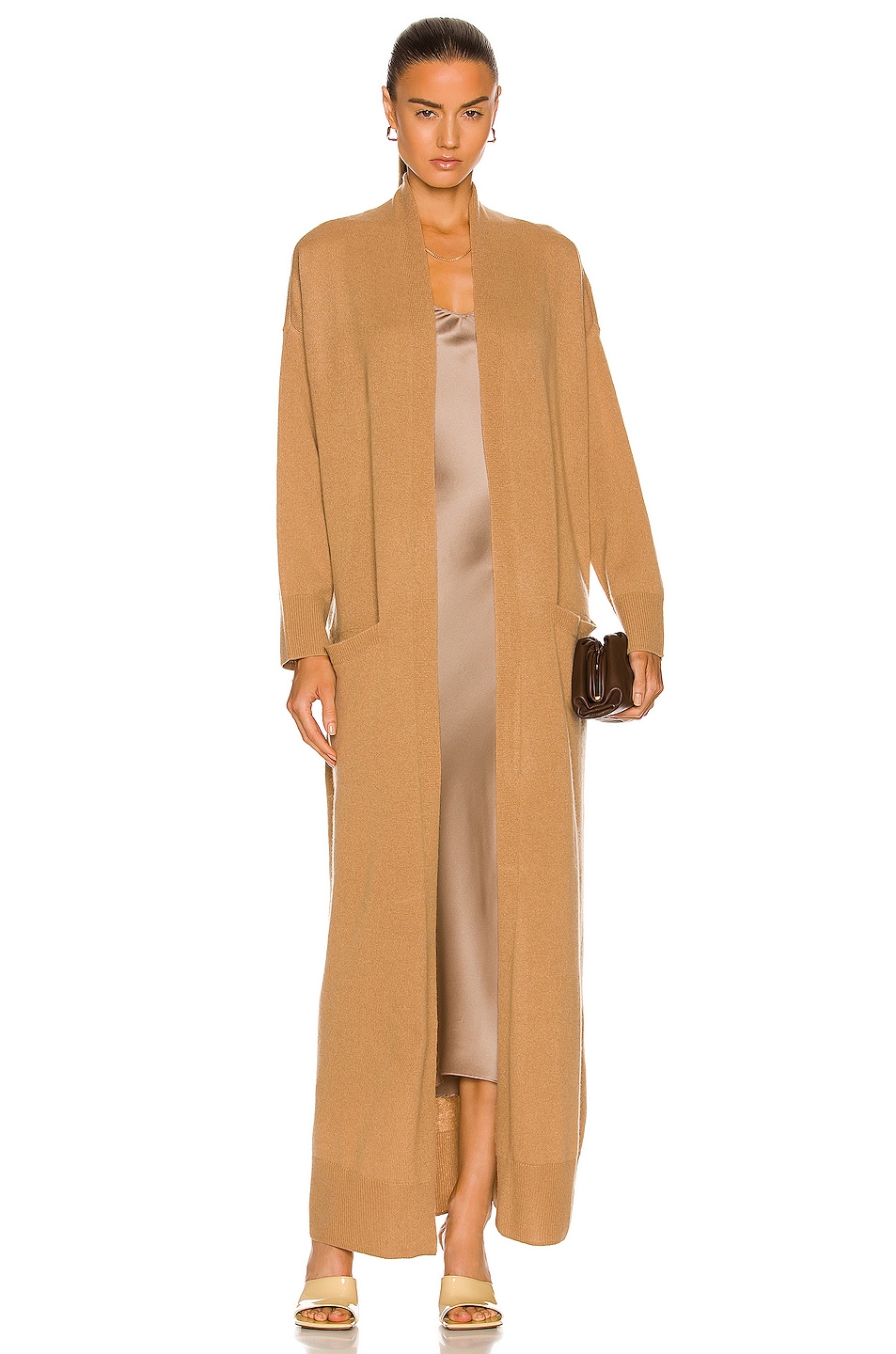 Image 1 of Weekend Stories Astra Duster Recycled Cashmere Cardigan in Camel