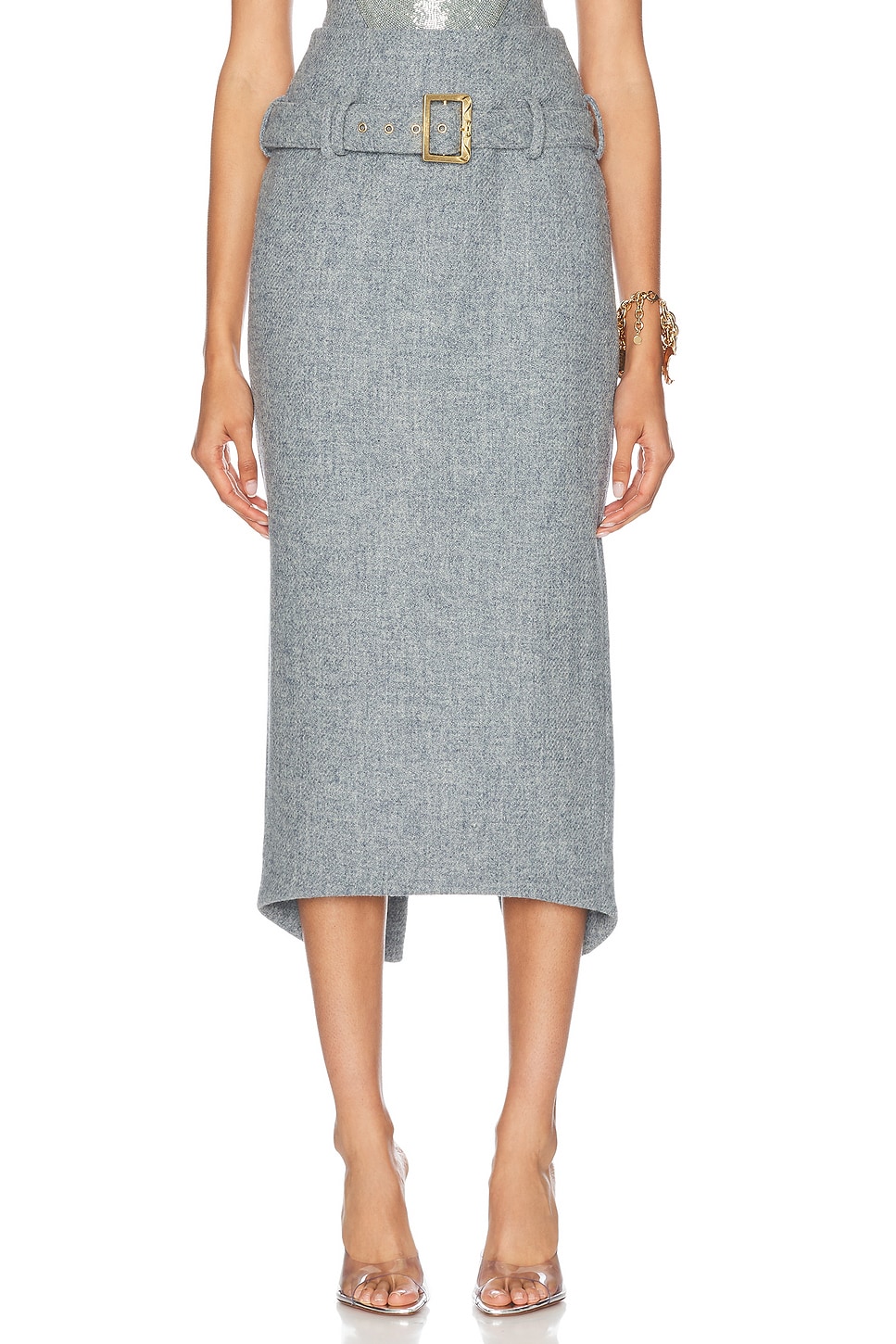 Image 1 of Wiederhoeft Salon Skirt in Blue Grey