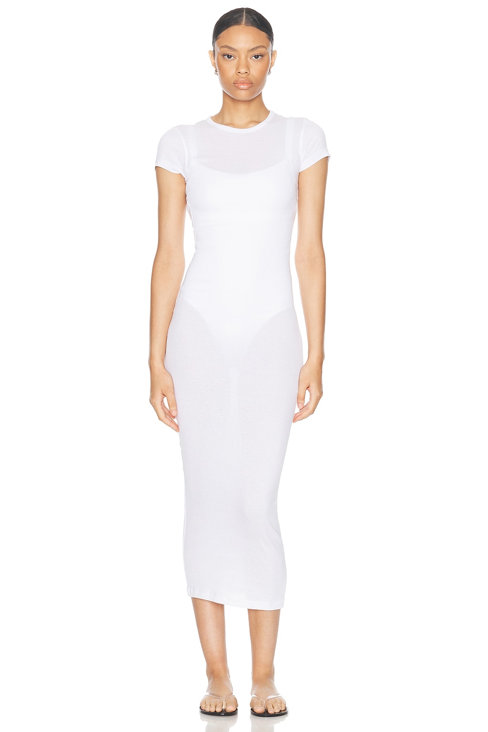 Image 1 of WARDROBE.NYC Cap Sleeve Maxi Dress in White