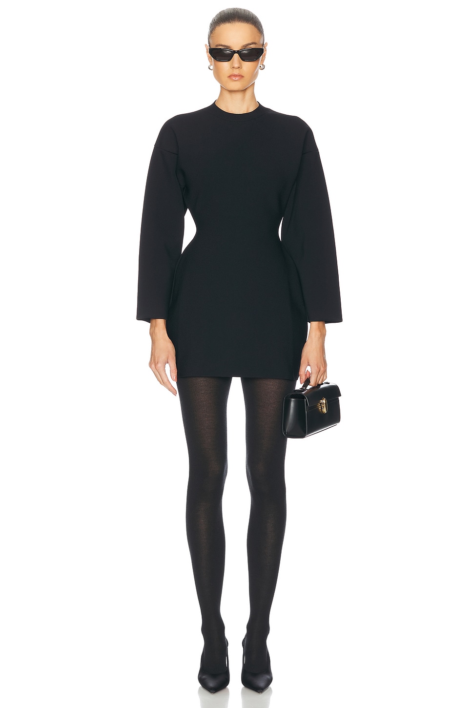 x Rosie Huntington-Whiteley RHW Power Knit Mini Dress in Black