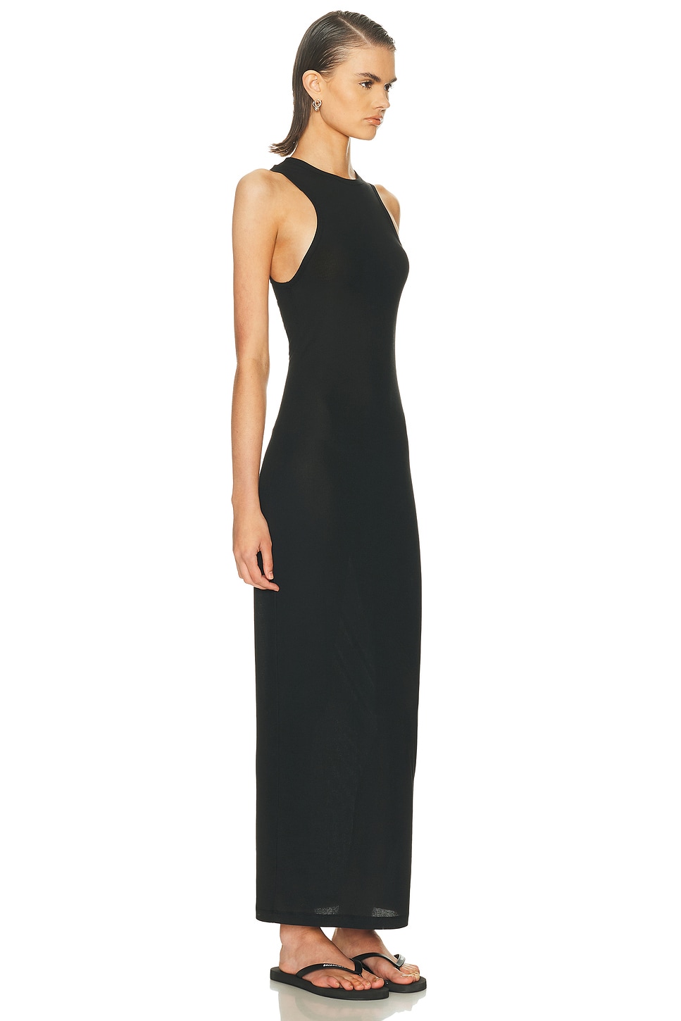 Wardrobe.nyc Wardrobe. Nyc Racer Cotton-blend Maxi Dress In Black