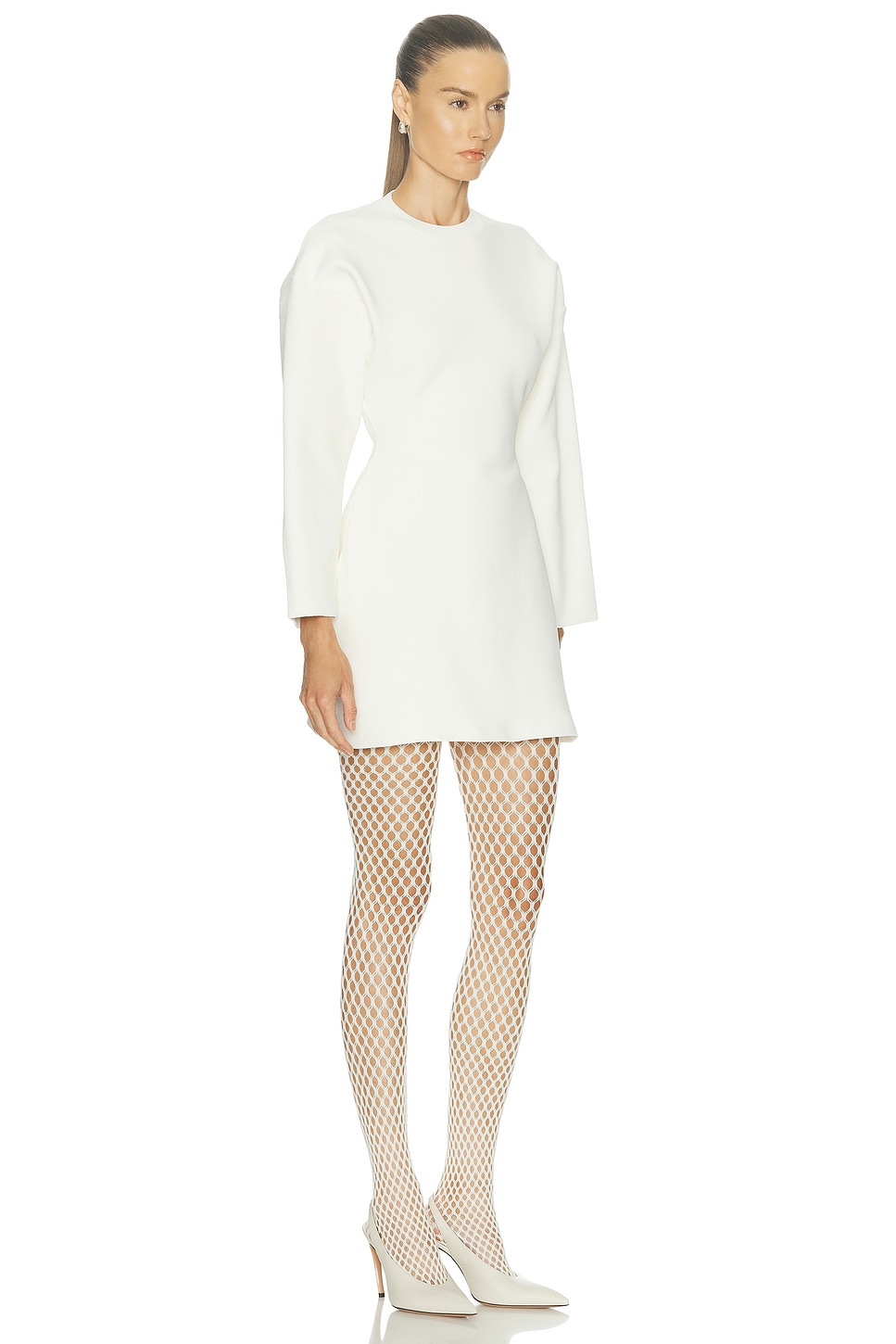 Wardrobe.nyc X Rosie Huntington-whiteley Power Knit Mini Dress In White