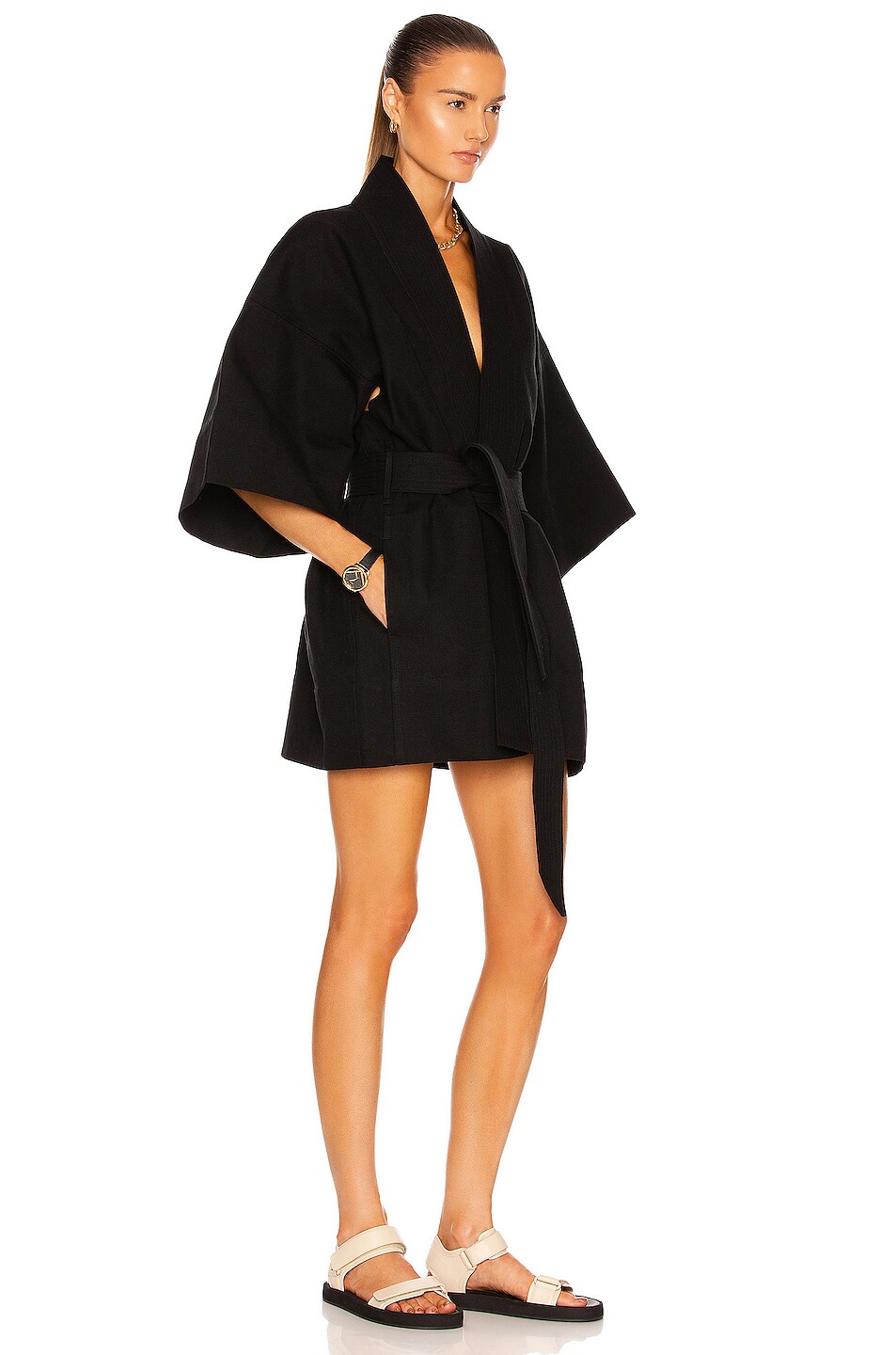 WARDROBE.NYC Mini Kimono in Black FWRD