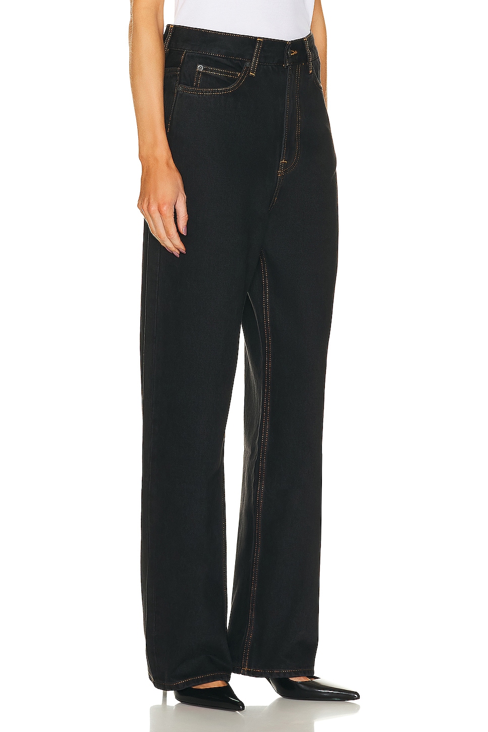 WARDROBE.NYC Denim Low Rise Jean in Black | FWRD