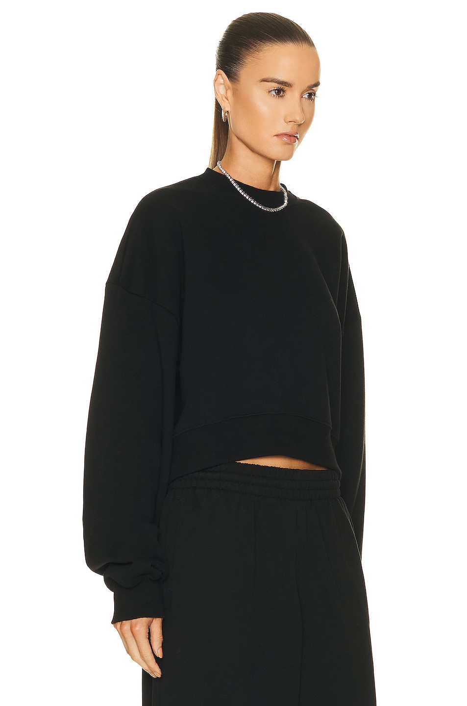 WARDROBE.NYC x Hailey Bieber Oversize Track Sweatshirt in Black FWRD