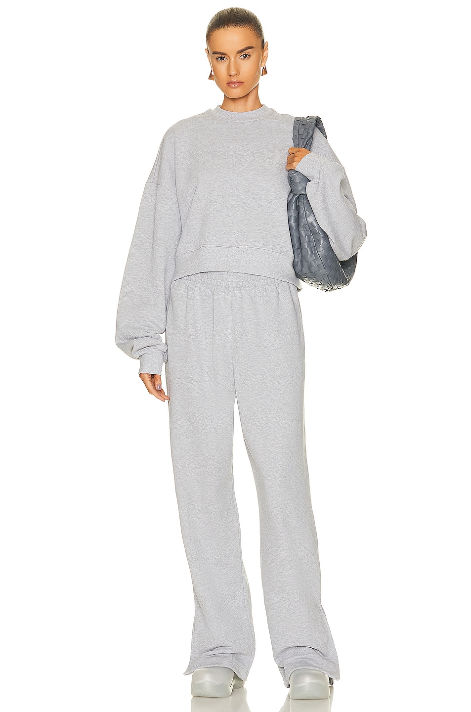 WARDROBE.NYC x Hailey Bieber Hb Track Top in Grey Marl FWRD