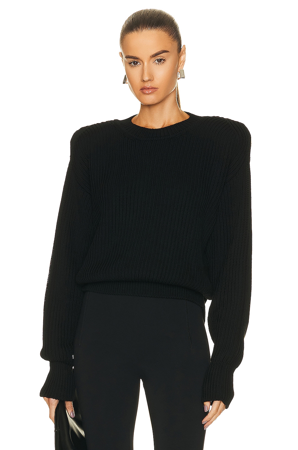 Image 1 of WARDROBE.NYC x Hailey Bieber Hb Knit Sweater in Black
