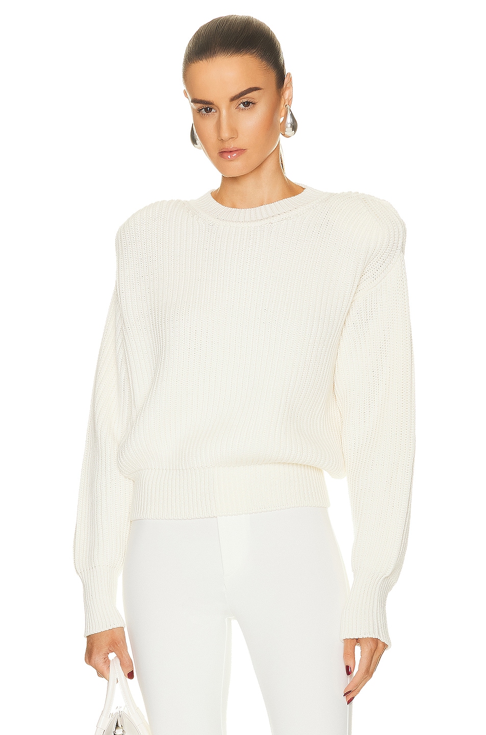 Image 1 of WARDROBE.NYC x Hailey Bieber Hb Knit Sweater in Off White