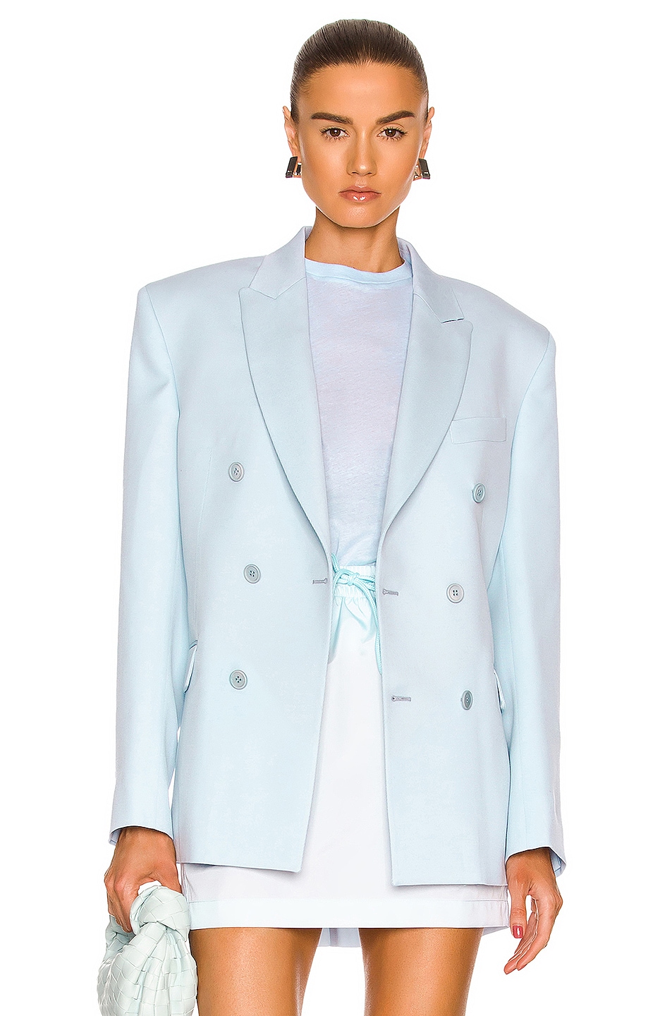 Image 1 of WARDROBE.NYC Double Breasted Blazer in Light Blue