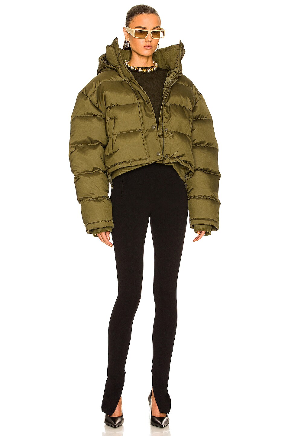 WARDROBE.NYC Puffer Jacket in Military FWRD