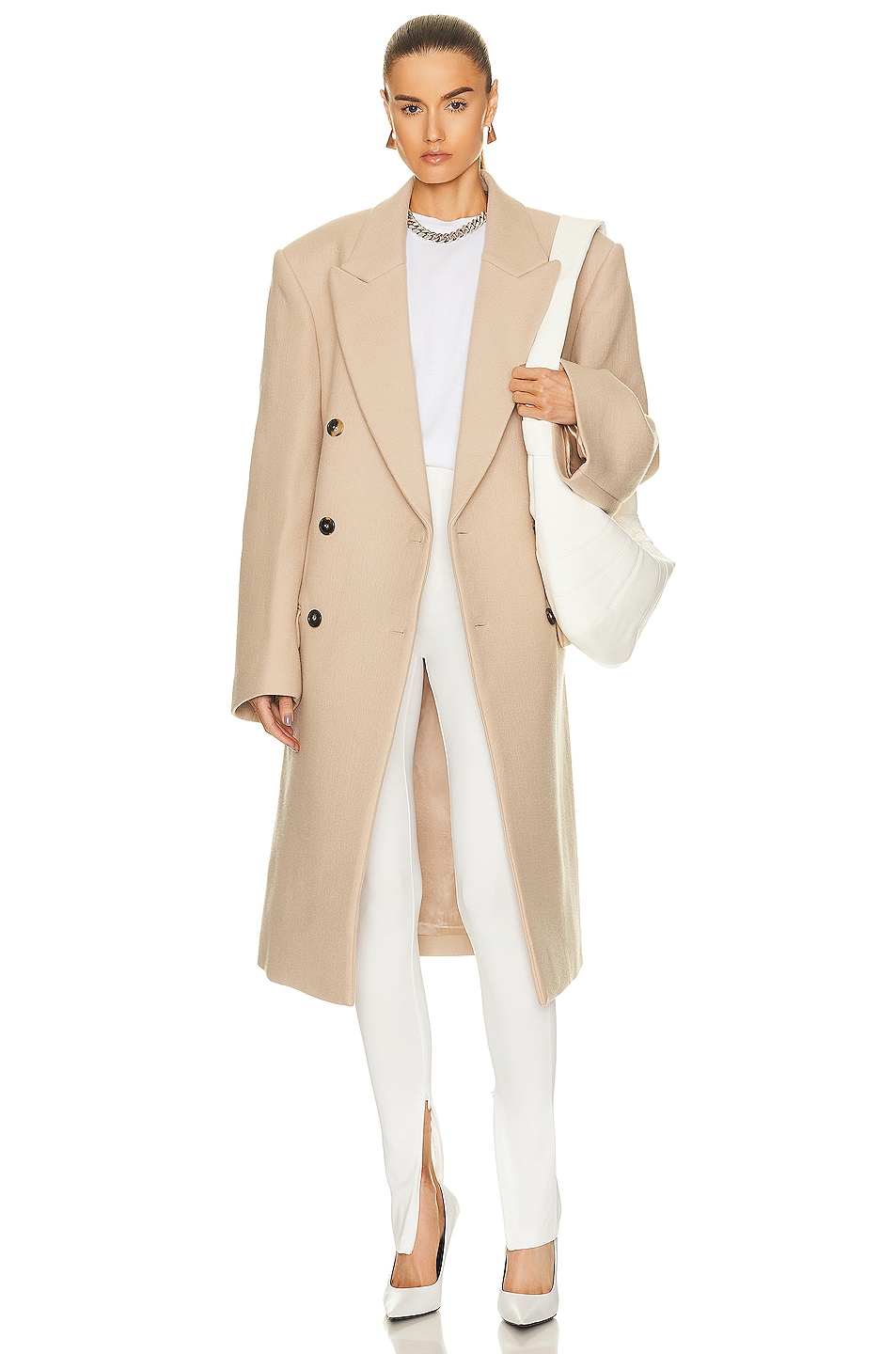 WARDROBE.NYC x Hailey Bieber HB Coat in Beige FWRD