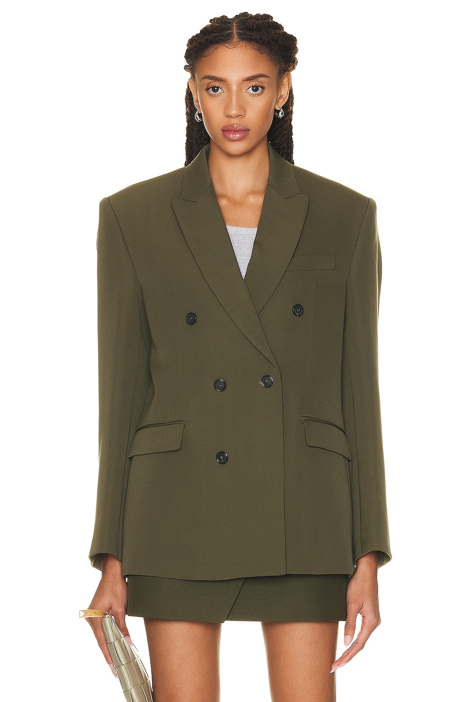 Image 1 of WARDROBE.NYC Double Breasted Blazer in Military