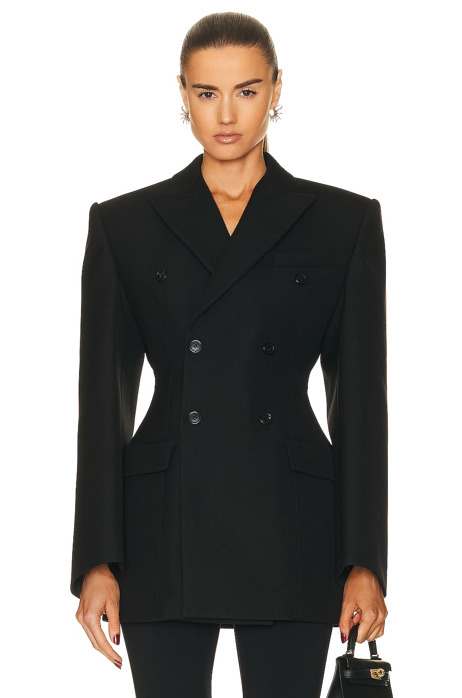 Image 1 of WARDROBE.NYC Double Breasted Contour Blazer in Black