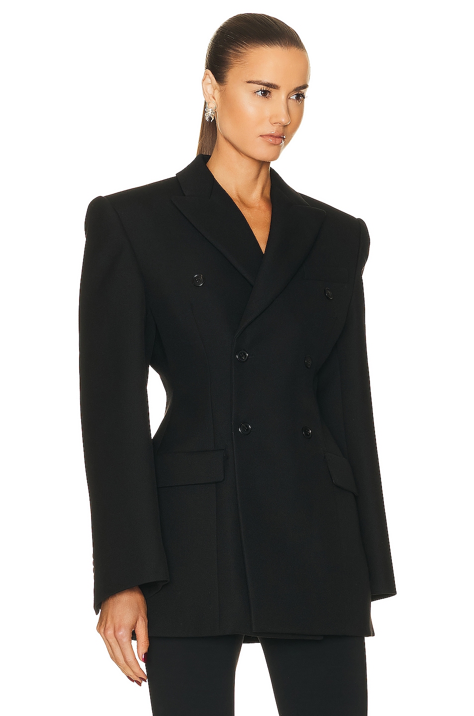 WARDROBE.NYC Double Breasted Contour Blazer in Black | FWRD