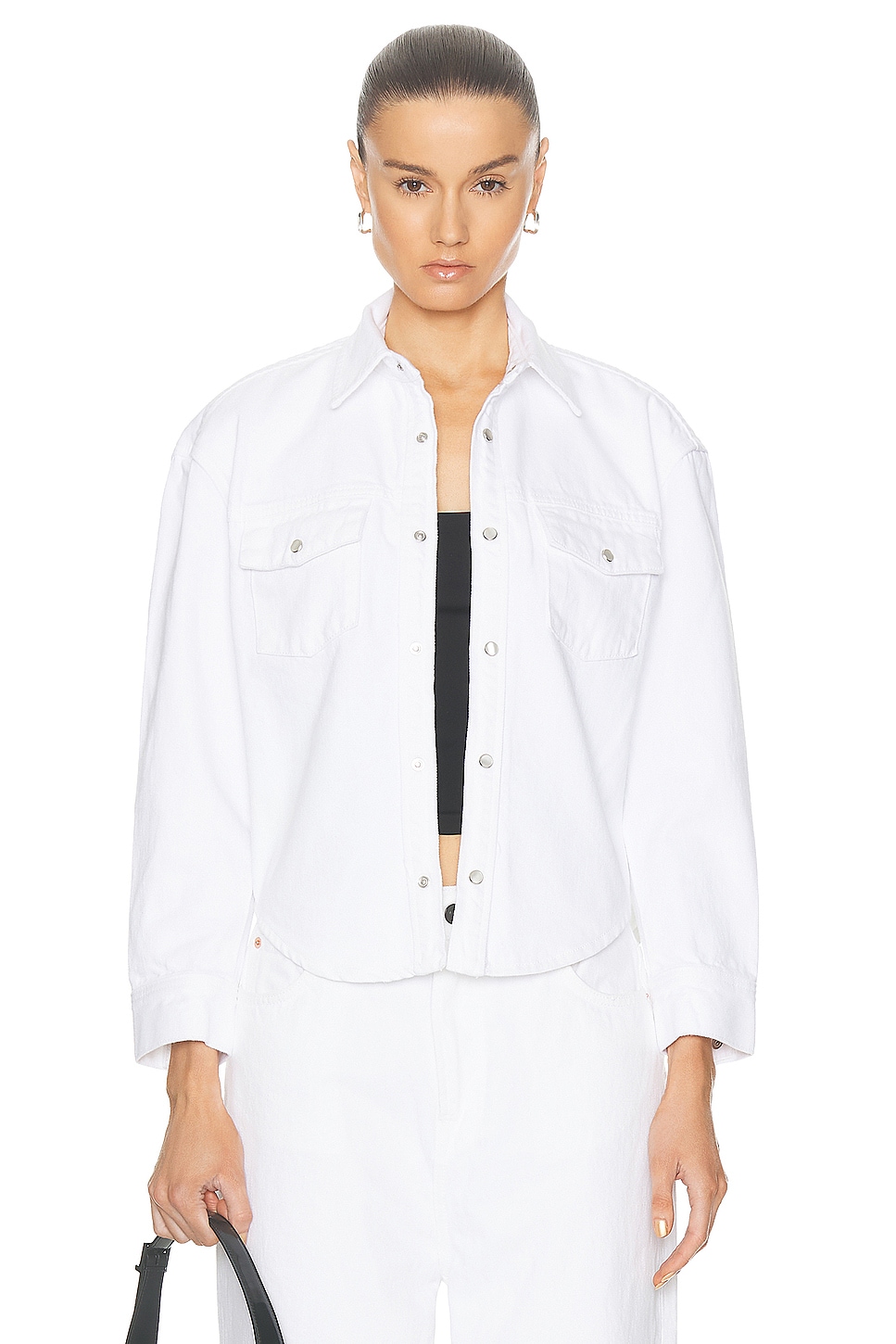Image 1 of WARDROBE.NYC Denim Jacket in White