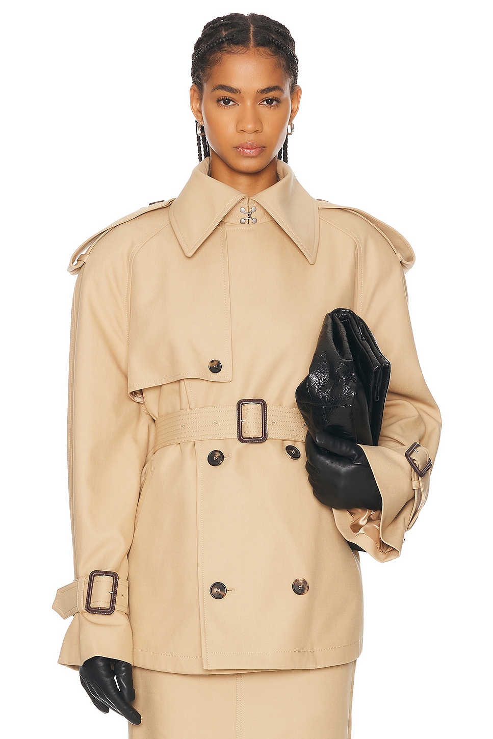 Cropped Trench in Beige