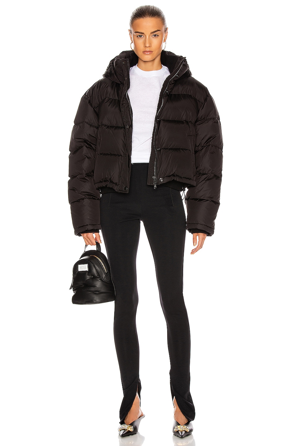 WARDROBE.NYC Puffer Jacket in Black Gloss FWRD