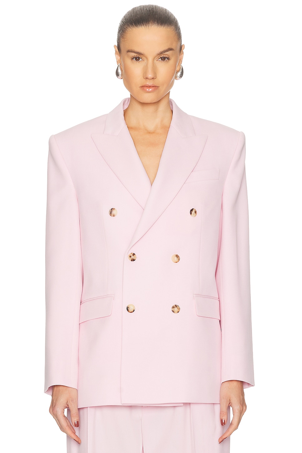 WARDROBE.NYC Double Breasted Blazer in Blush