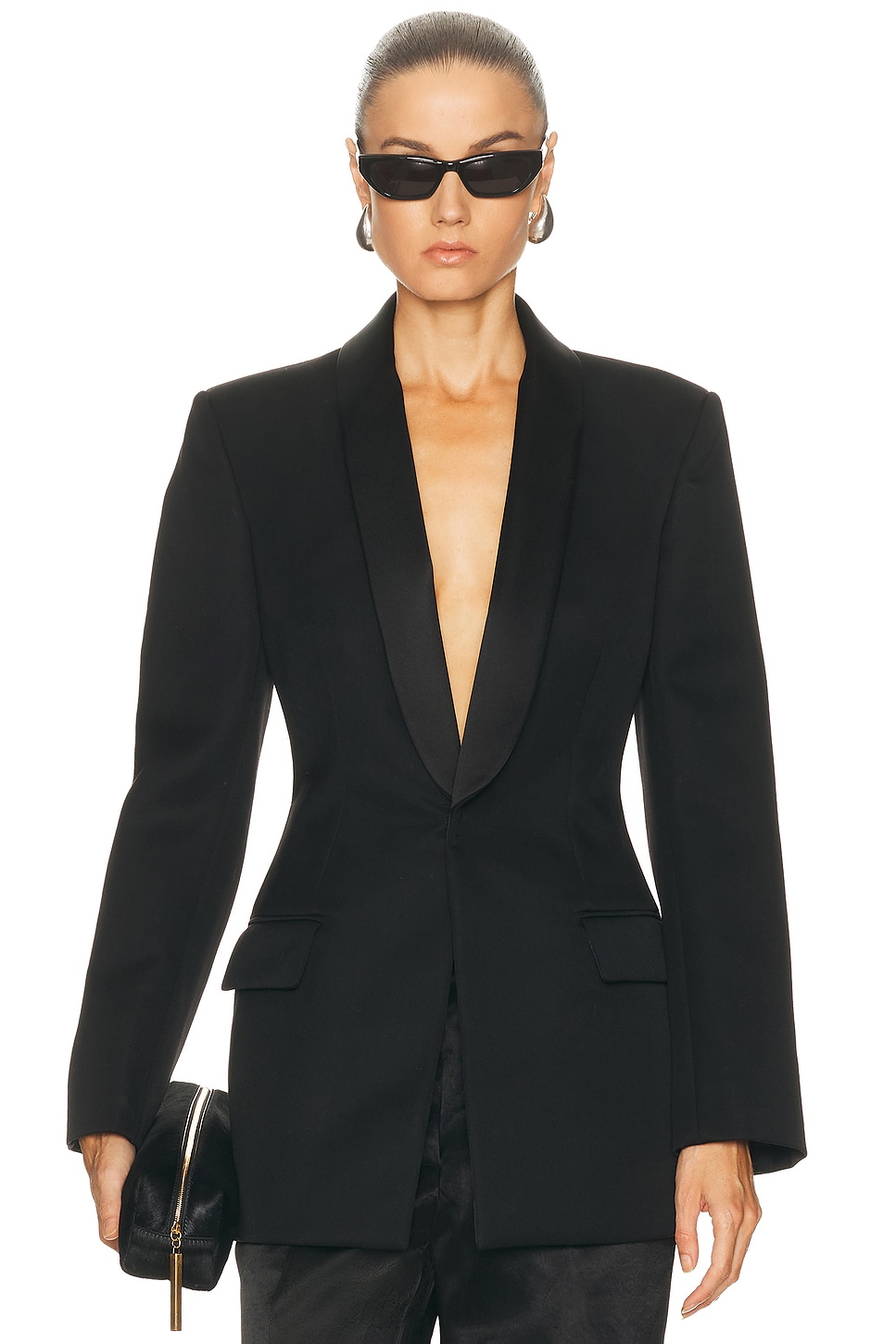 Image 1 of WARDROBE.NYC New Tuxedo Blazer in Black