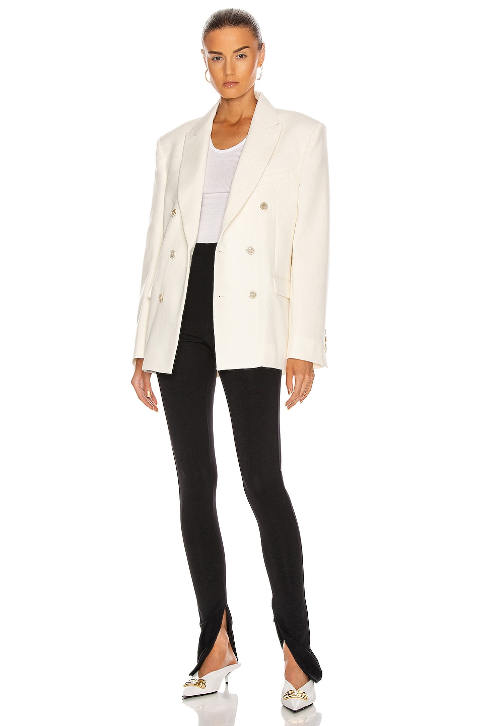 Rodica White Double-Breasted Blazer