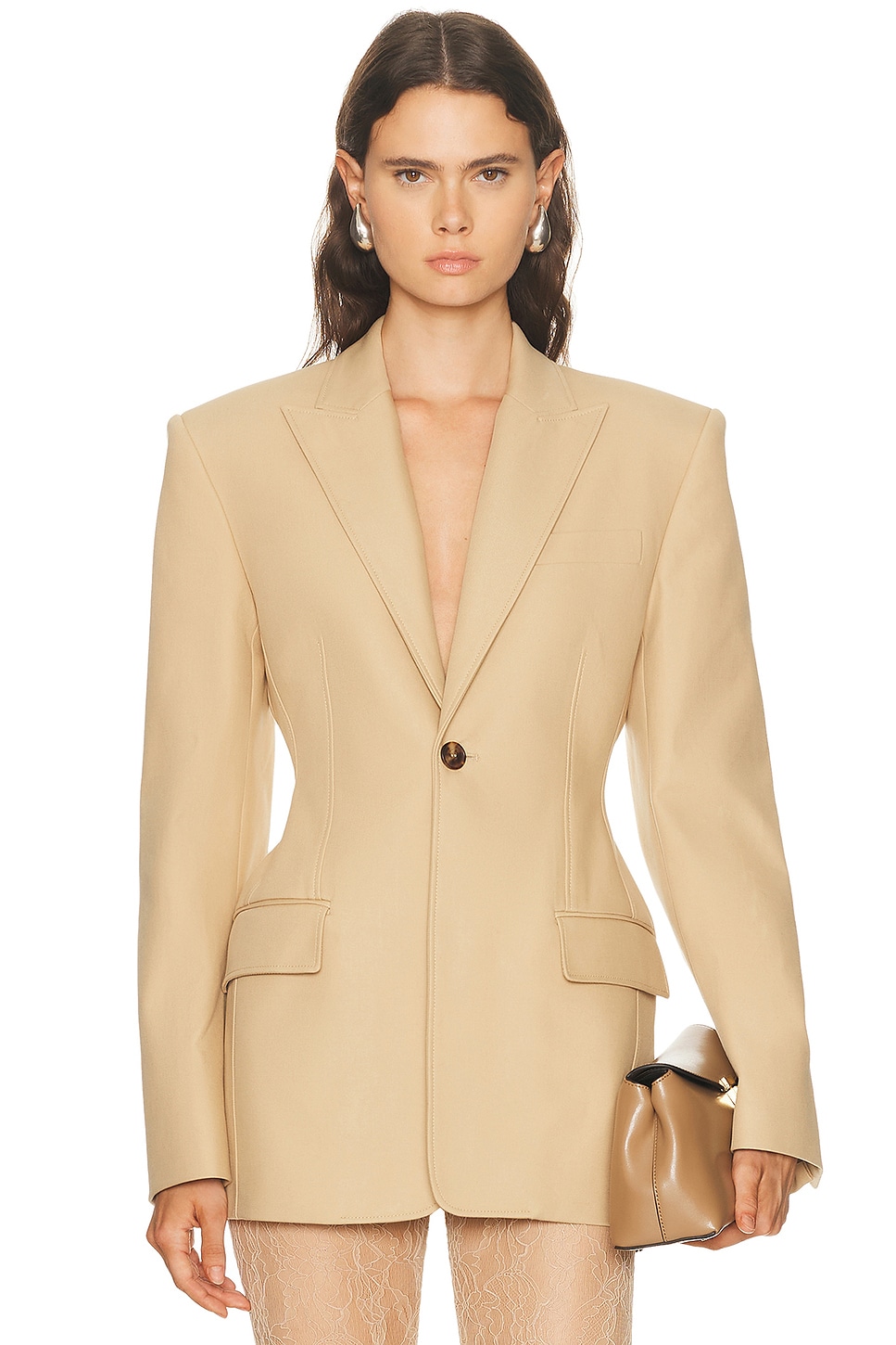 Image 1 of WARDROBE.NYC Drill Contour Blazer in Khaki